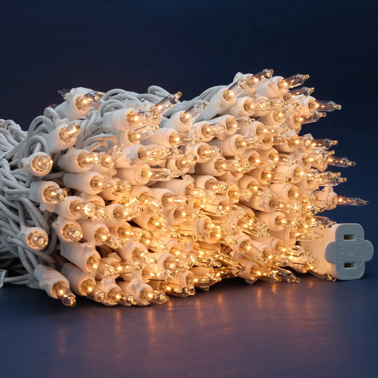 Skiennix 200 Count Clear Christmas Lights - 33 ft White Wire Holiday String Light Set (UL Listed)