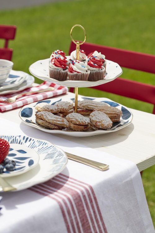 Lenox Blue Bay 2-Tiered Server, 3.05 LB