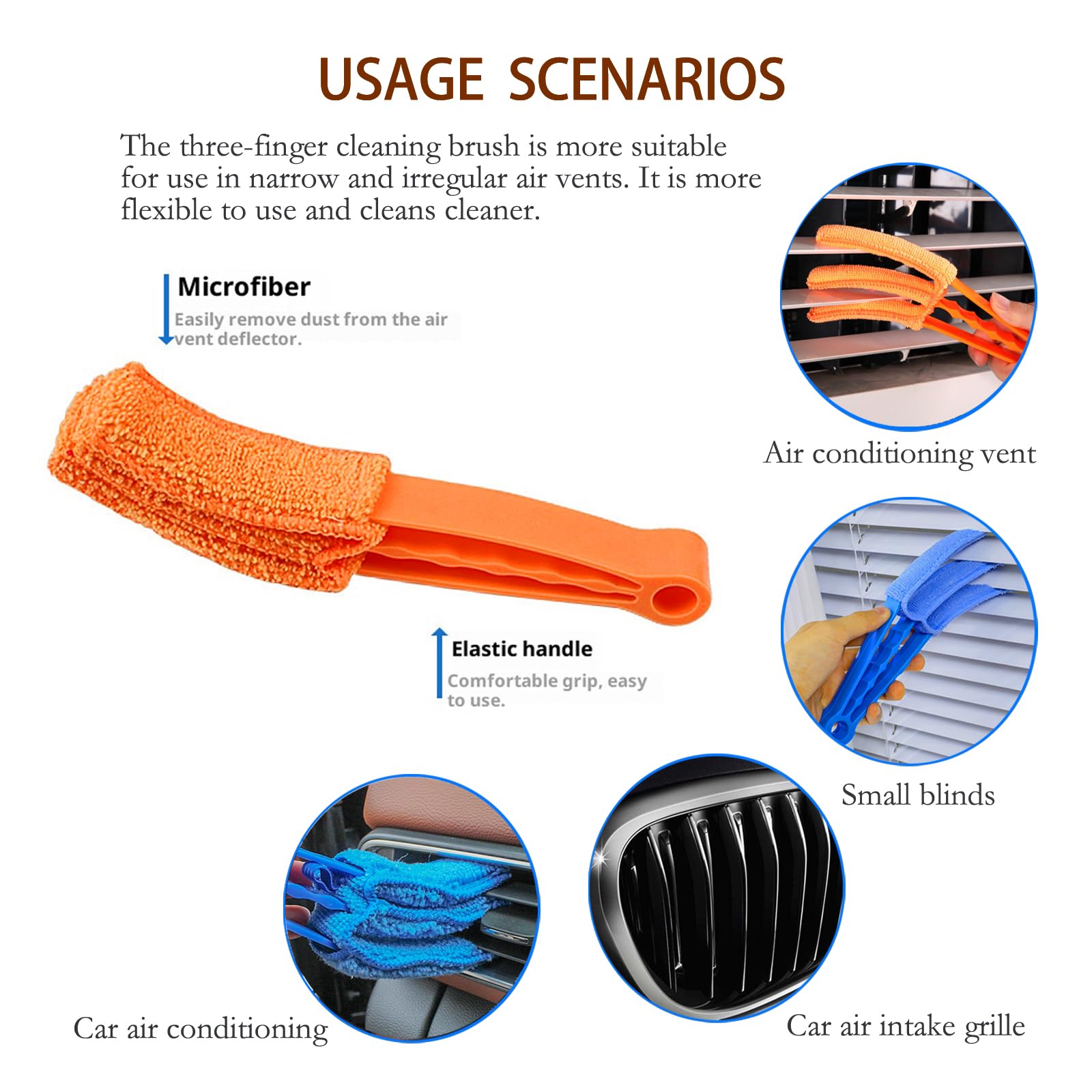 Washable Blind Cleaner Tool, Blind Duster, Microfiber Dusting Brush for Venetian Blinds, Window Shutters, Air Conditioner Vents(2-Pack)