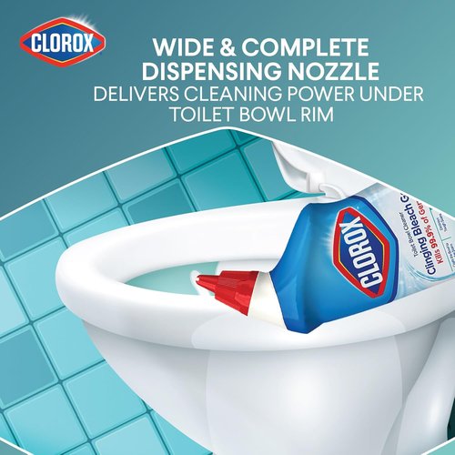 Clorox Toilet Bowl Cleaner - Clinging Bleach Gel with Cool Wave Scent | 24 Ounces