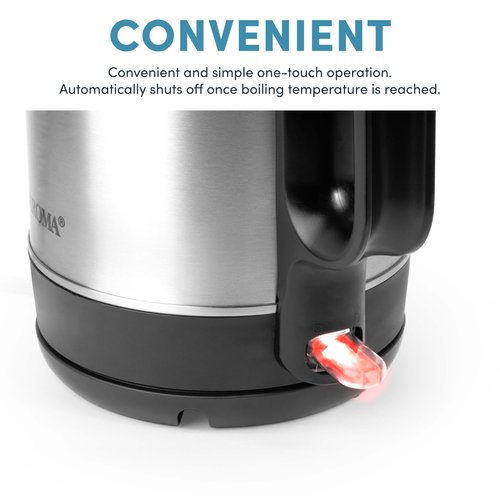 AROMA® 1.7-Liter Electric Kettle with Rapid Boil and Auto-Shut-Off in Stainless Steel (AWK-1401SB)