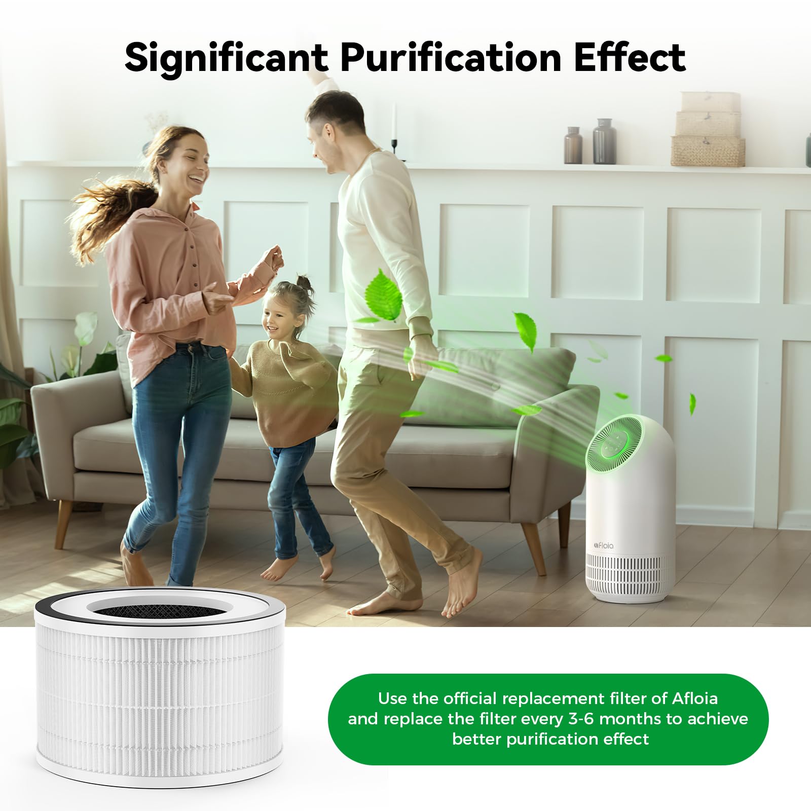 Afloia Efficient Air Purifier original replacement filter for Fillo B088FHCS83 /B07JG1R2GB /B09TP51GNR, 2 Pack