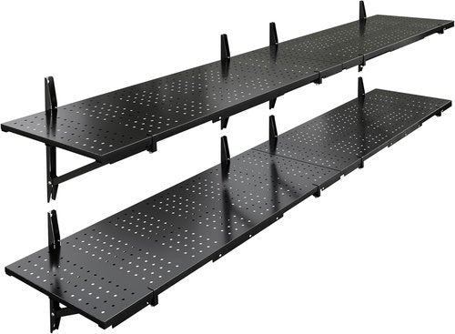 FLEXIMOUNTS Heavy-Duty Garage Shelving - 2-Pack 1x6ft Perforated Wall Shelf | 1400 lbs Load Capacity