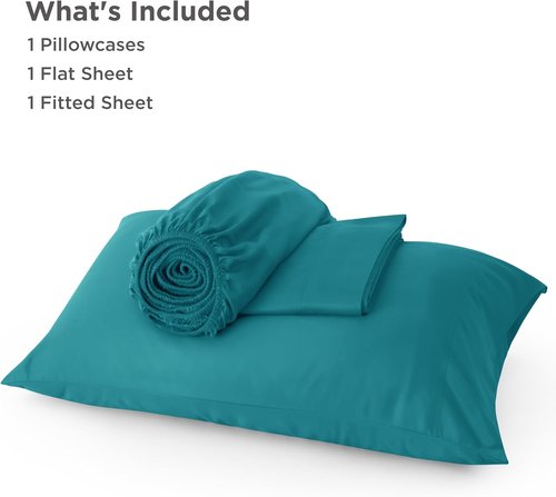 Bedsure Cooling Twin XL Sheets - Breathable Rayon from Bamboo | Soft & Silky Hotel Luxury Bedding in Turquoise