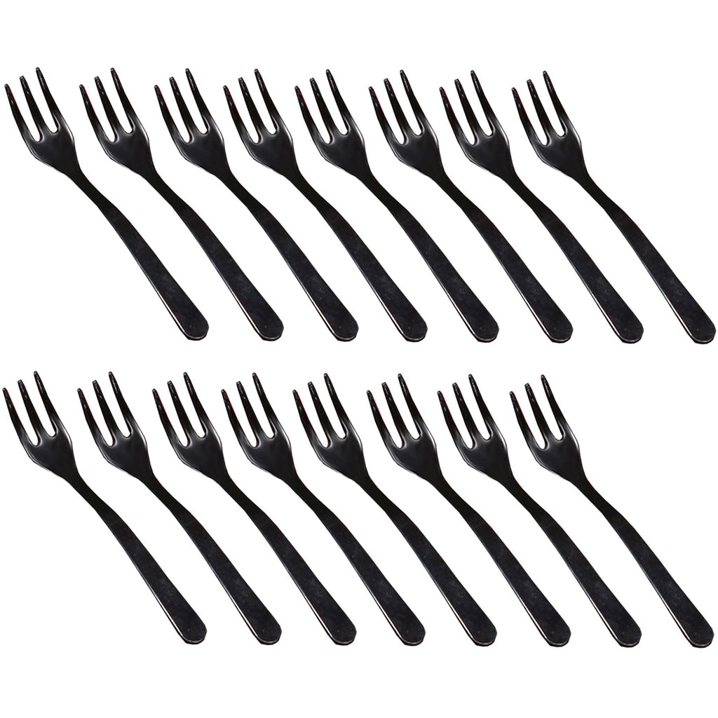 100 PCS Plastic Mini Forks, Small Disposable Appetizer Cocktail Tasting Forks, Suitable for Fruit Dessert Cakes (Black)