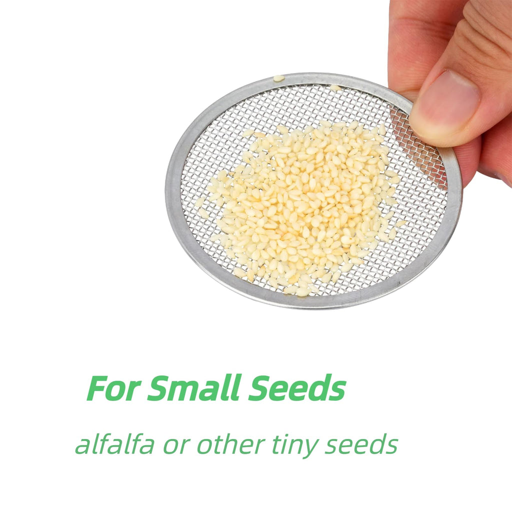 QSYZAIL 10 Pcs Sprouting Lids for Mason Jar 2.75 Inch Regular Mouth 304 Stainless Steel Screen Filter Strainer Lid