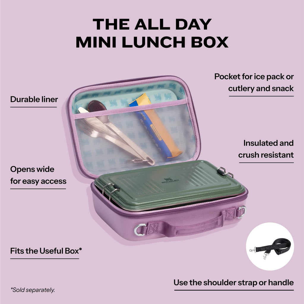 STANLEY All Day Mini Lunch Box | 4.2-quart | EVA Insulated Lunch Bag | Crush Resistant | Adjustable Strap | BPA-Free | Lilac