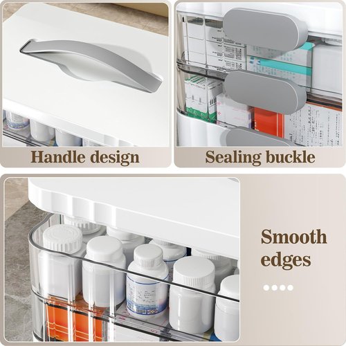 ARSTPEOE 3-Tier Medicine Organizer - Portable Medical Box with Handle | Versatile Pill & First Aid Kit