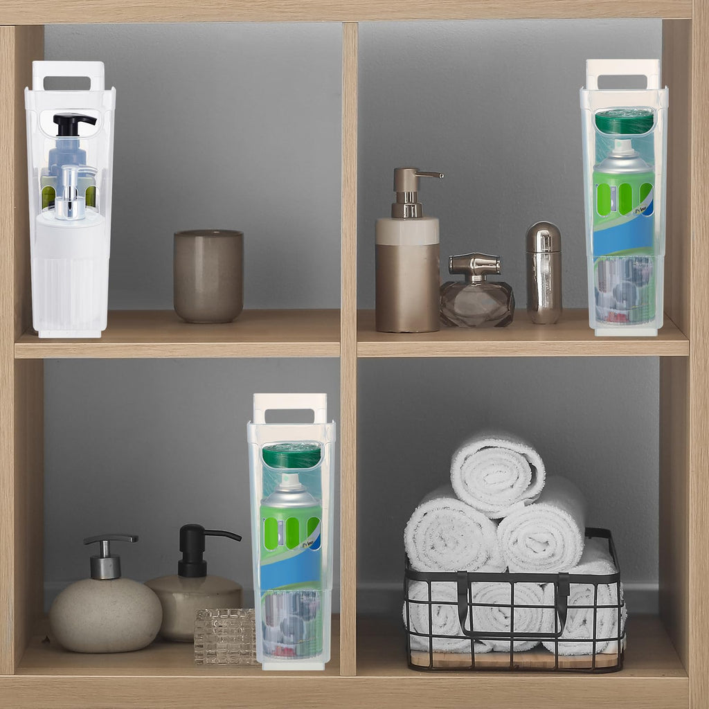Qunclay 6 Plastic Freezer Organizer Bins with Wheel Set Clear Tall Narrow Kitchen Pantry Organizer Snack Storage Containers for Office Refrigerator(10 x 13.3 x 3.5 Inches)