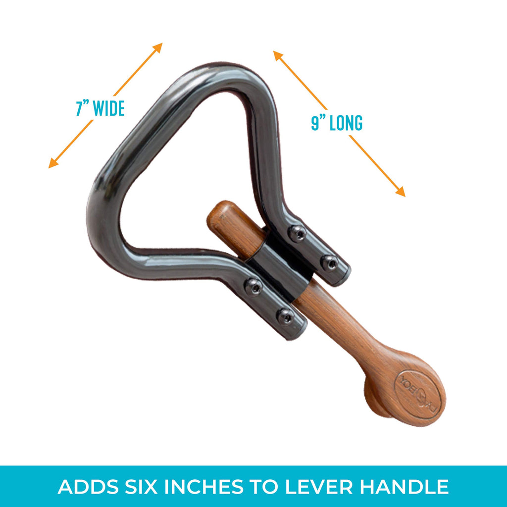 Stander Recliner Lever Extender, Oversized Grip Handle Adapter for Adults, Seniors, and Elderly, Extension Handle with Large Ergonomic Curve Grab Bar, Compatible with Wooden Recliner Handles - Black