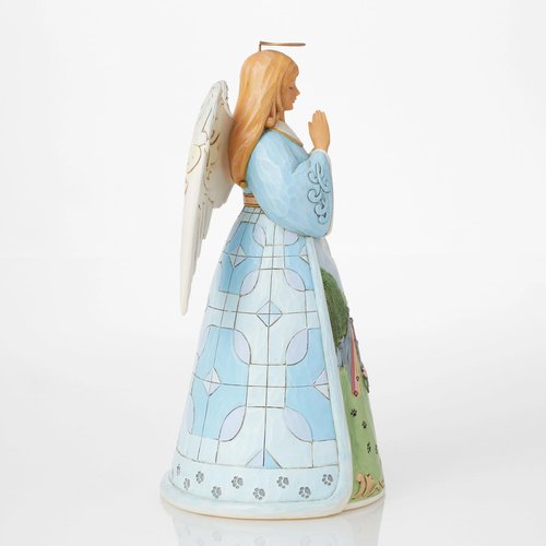 Enesco Jim Shore Heartwood Creek Rainbow Bridge Pet Bereavement Angel Figurine- Stone Resin Hand Crafted Painted Collectible Decorative Figurines Home Decor Pet Memorial Statue, 9.7 Inch
