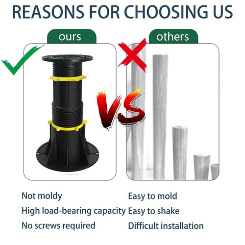 Adjustable Bed Support Legs 2PCS (7.87"-13"), Heavy Duty Bed Frame Support with 4 Anti-Shake Rings, Tool-Free Odorless for Home/Wooden Furniture