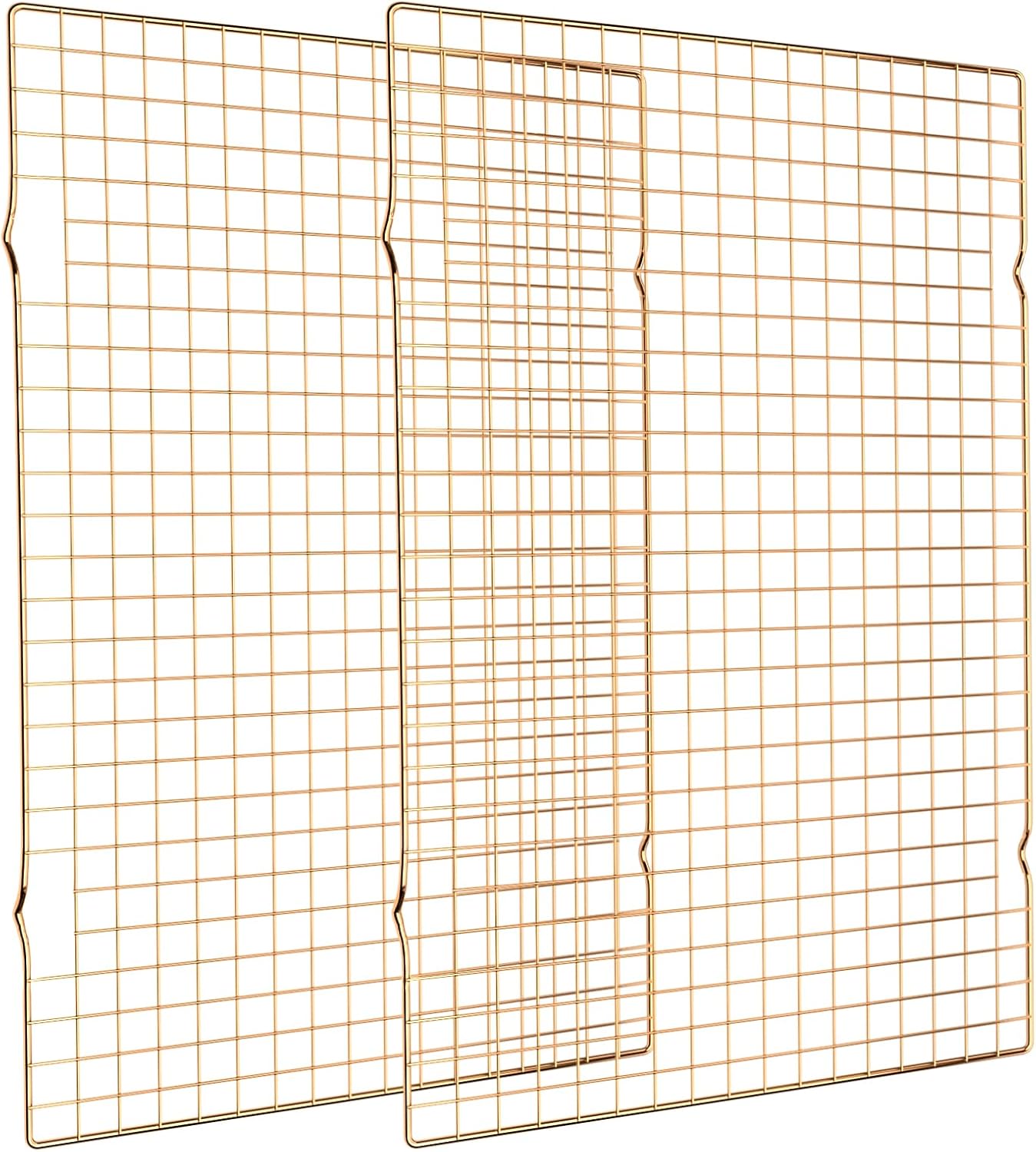 Skiennix Cooling Rack - 2-Pack 16x10 Inches Thick Wire Baking Rack for Oven Safe Cooking | Gold
