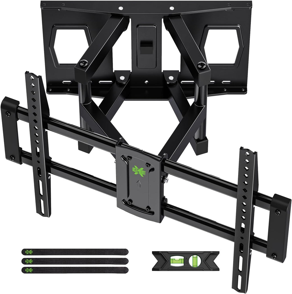 USX MOUNT Full Motion TV Wall Mount - Fits 42-84 Inch TVs, Holds Up to 120lbs, Max VESA 600x400mm, Dual Articulating Arms