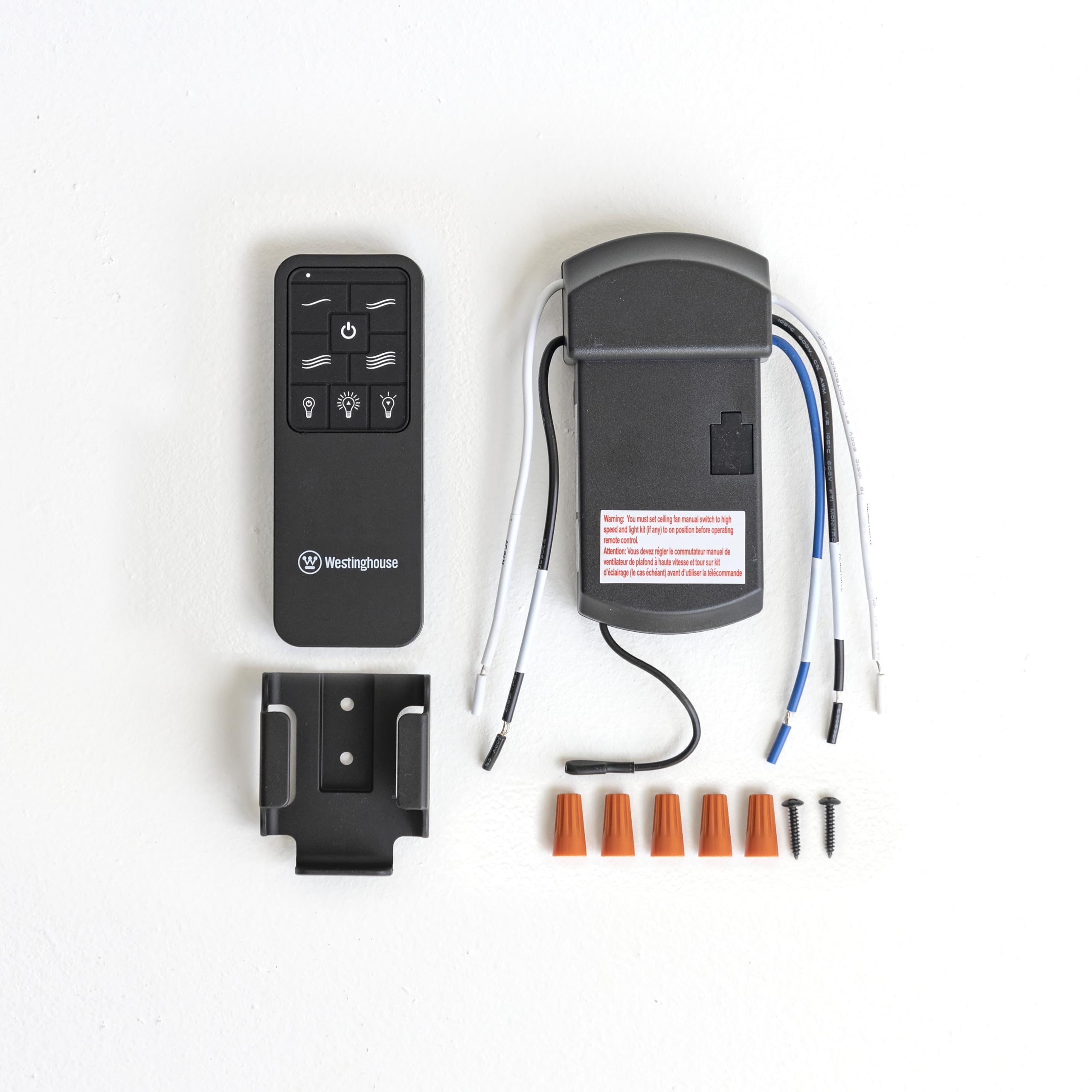 Westinghouse 7787900 Four Speed Black Ceiling Fan Remote Control with Backlit Buttons