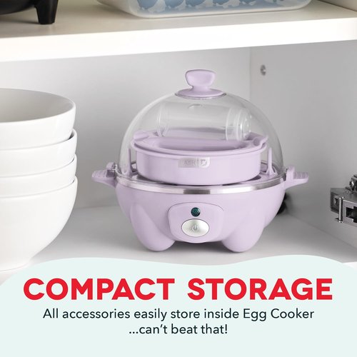 Dash Rapid Egg Cooker - Versatile Boiler, Poacher & Steamer - Holds 7 Eggs, Lavender | Dishwasher Safe & BPA Free