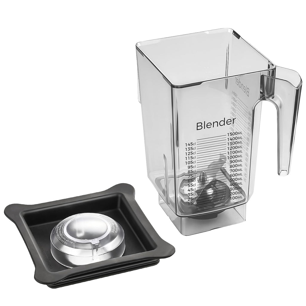 90 oz Replacement Jar Compatible with Blendtec Blender, Wide Compatible with Classic/Designer/Professional/Commercial Series Container Pitcher Cup, Includes Blade and Lid