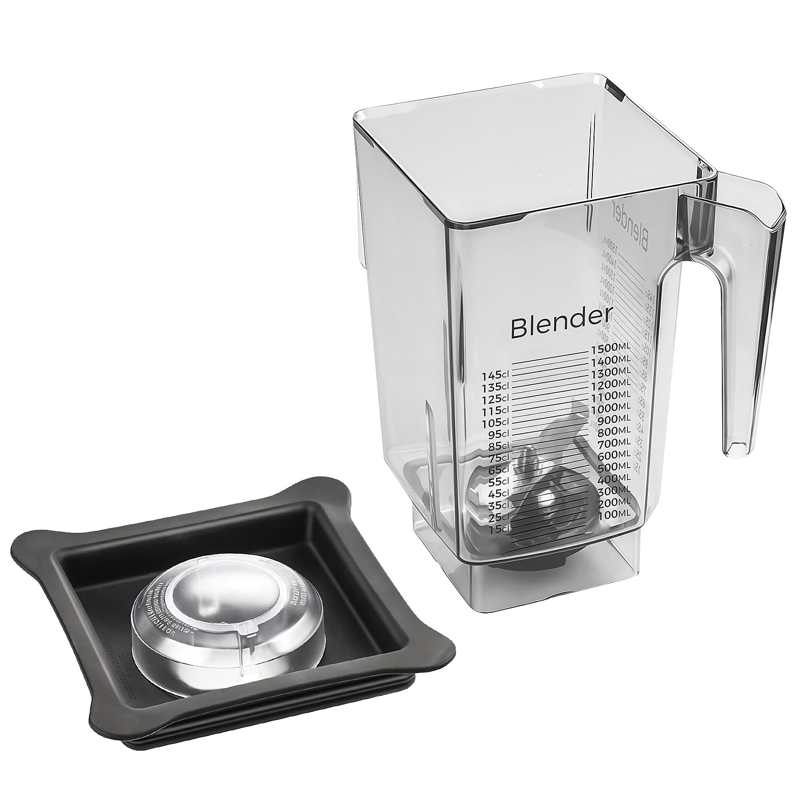 90 oz Replacement Jar Compatible with Blendtec Blender, Wide Compatible with Classic/Designer/Professional/Commercial Series Container Pitcher Cup, Includes Blade and Lid
