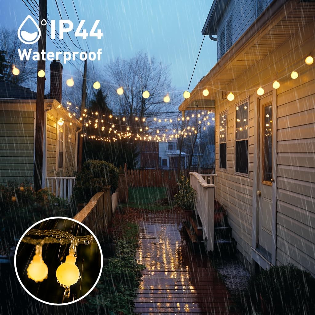 Skiennix 100ft Globe String Lights - Waterproof 200 LED Fairy Lights with Remote | Warm White for Indoor/Outdoor Decor