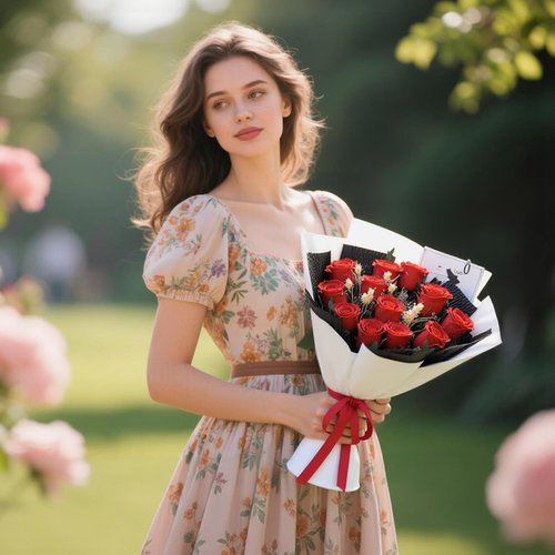 Qutawua Preserved Flower Eternal Rose Bouquet,12 Forever Flowers in Gift Box,Romantic Gift for Women,Valentine's,Mother's Day Gift(Red, 12 Rose)