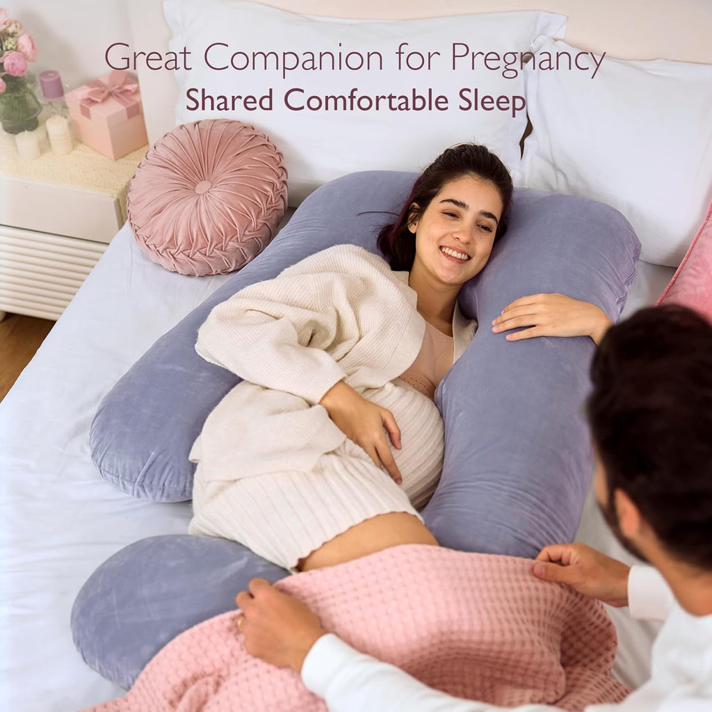 Momcozy Pregnancy Pillow - Cooling Comfort for Hot Sleepers | Comfortable Support for Expecting Moms