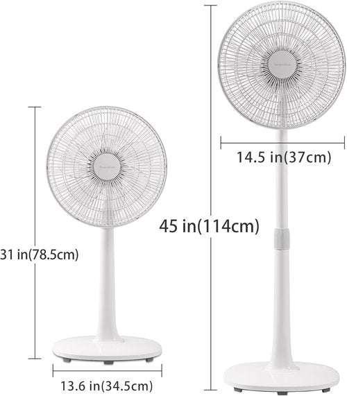 **Skiennix 14.5-Inch Oscillating Pedestal Floor Fan - 7 Blades, Adjustable Height, Remote Control**