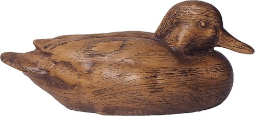 Hymmah Wooden Texture Duck Statue - Rustic Home Decor for Living Room | Boho Resin Animal Figurine