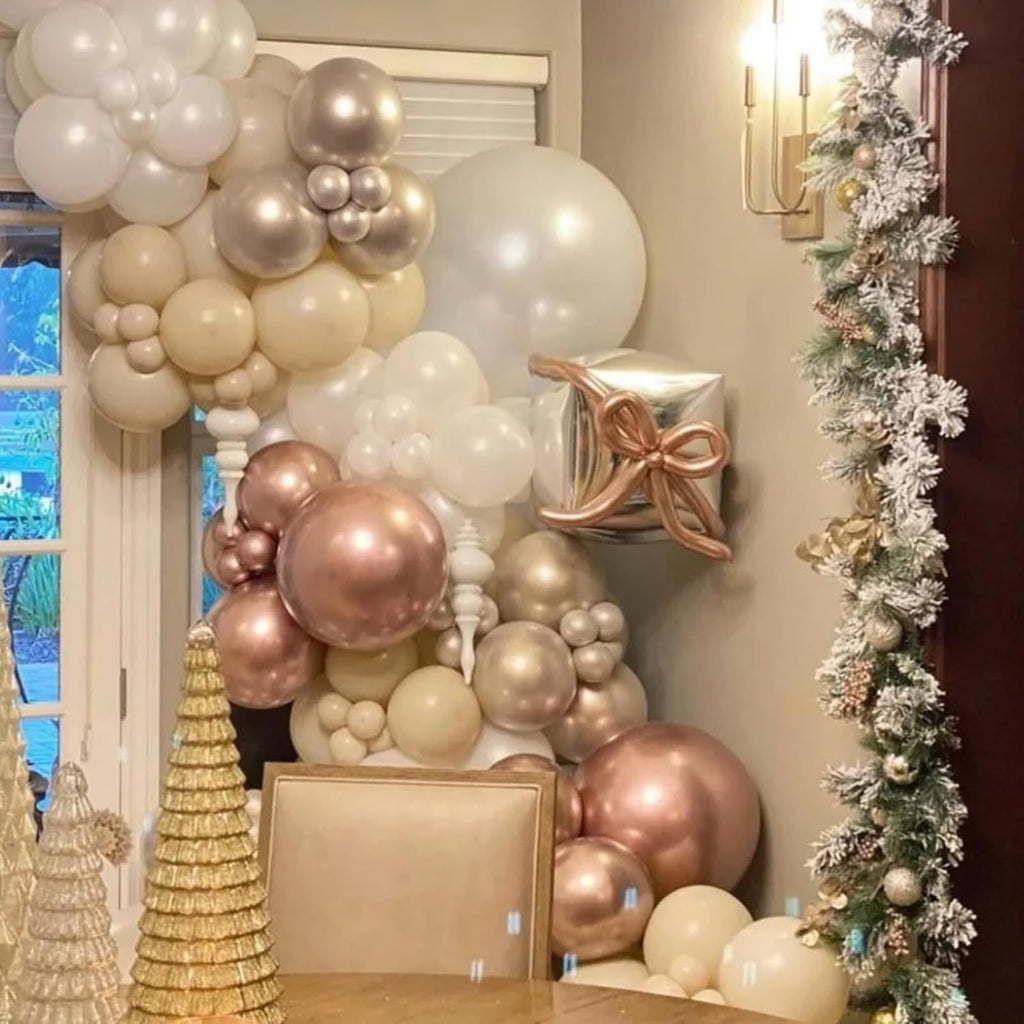 Voircoloria Metallic Rose Gold Balloons - 66 Pack of 12-Inch Chrome Latex for Parties & Celebrations