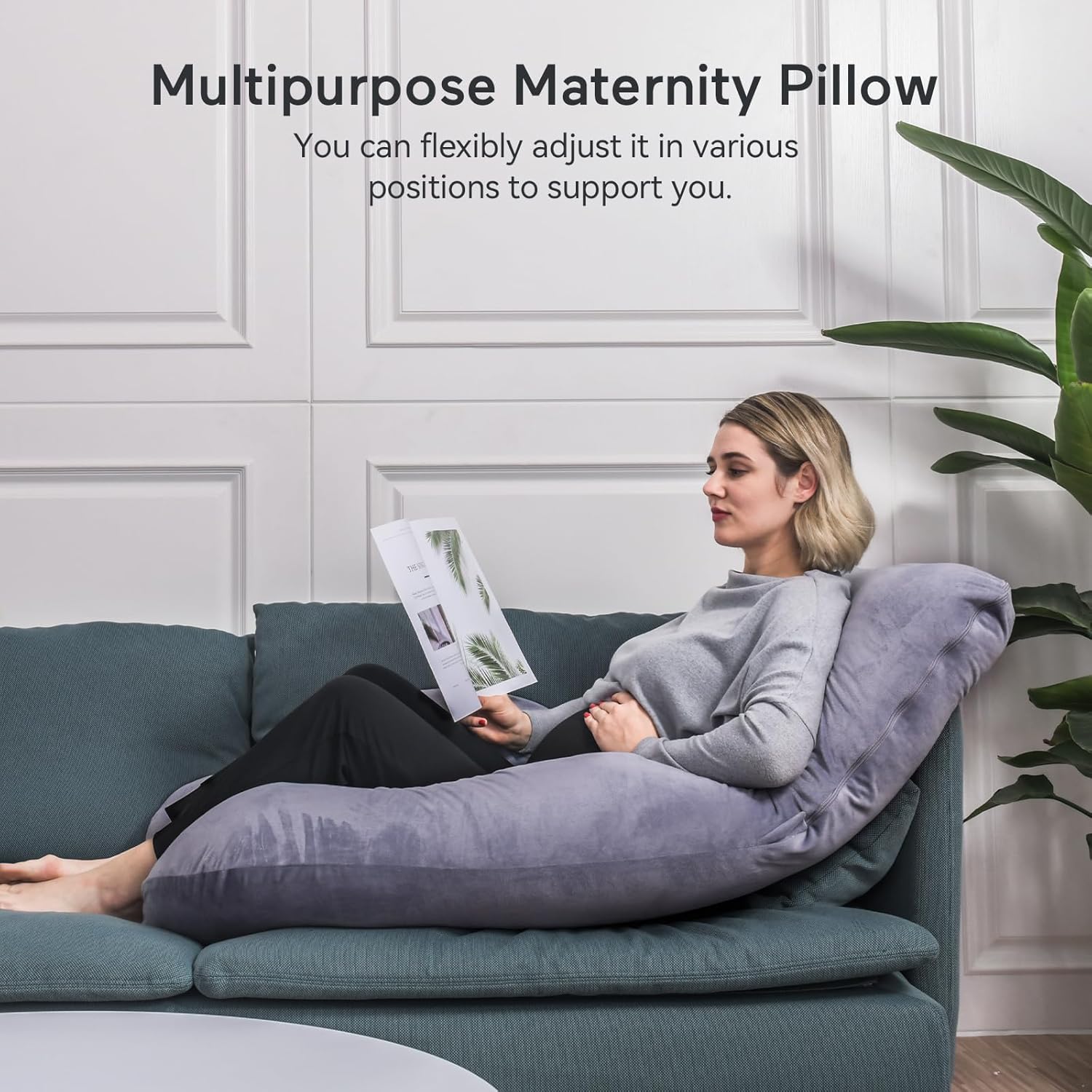 Momcozy Pregnancy Pillow - Cooling Comfort for Hot Sleepers | Comfortable Support for Expecting Moms