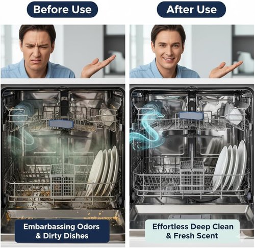 Dishwasher Cleaner Tablets - Eliminate Limescale, Grease & Odors | Septic Safe & Fragrance-Free