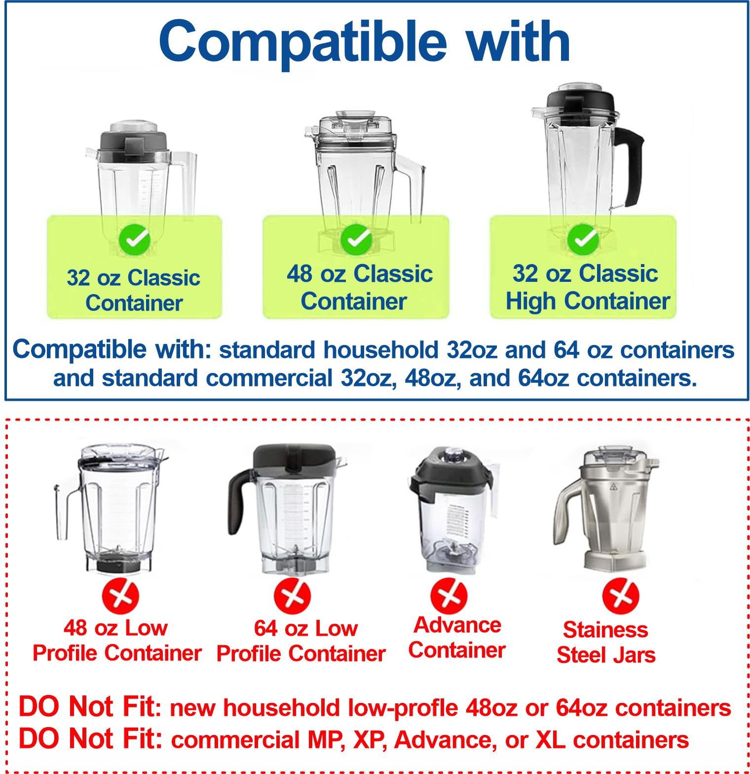 Blade Replacement Parts Kit Compatible with Vitamix, Blender Wet Blade Replacement Assembly with Wrench and Drive Socket Replacement for Vitamix 64oz and 32oz Container