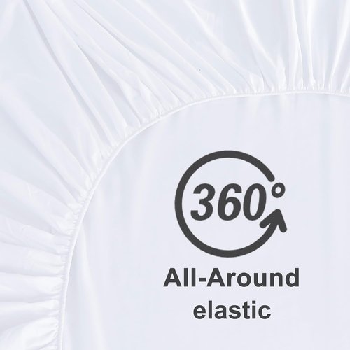 Hotella 100% Microfiber Fitted Sheet - Ultra Soft Queen Size 60"x80" | Deep Pocket, Machine Washable, White