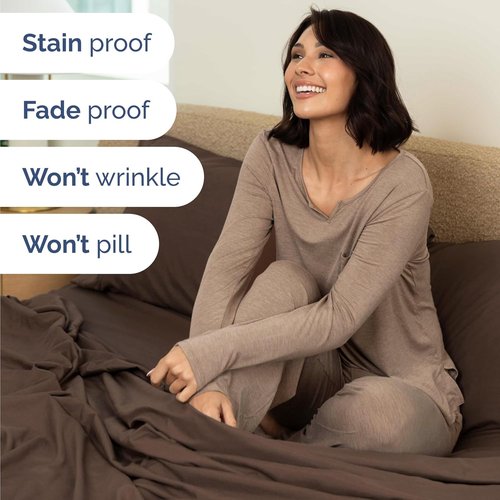 Comfy Twin Size 3 Piece Sheet Set by [Brand Name] - Breathable Cooling Bed Sheets | Ultra-Soft, Deep Pockets, Wrinkle-Free - Hotel Luxury Bedding in Brown