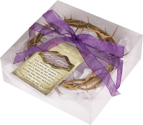 Cottage Garden Crown of Thorns - Real Wood Gift Box with Scripture Tag | 6-Inch Round