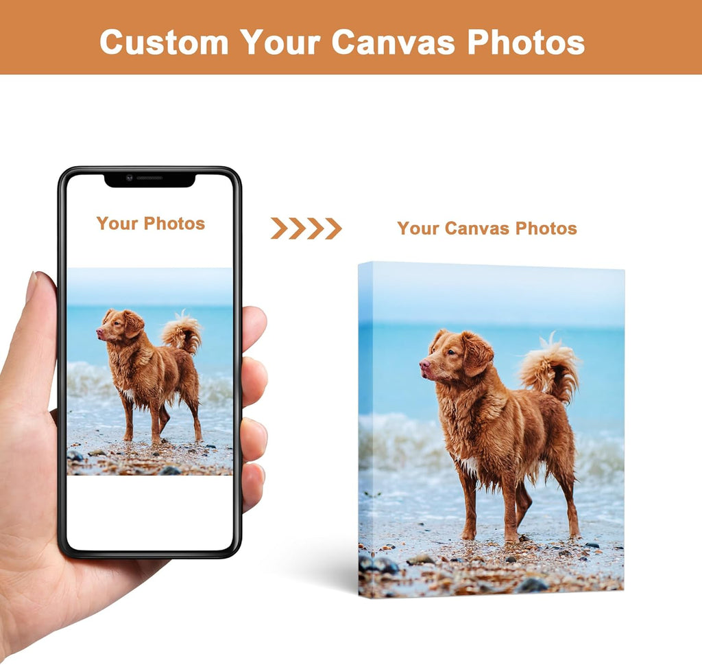 WEGA Custom Canvas Prints - Personalized Wall Art with Your Photos | 8'' W X 10'' H Framed for Home Decor
