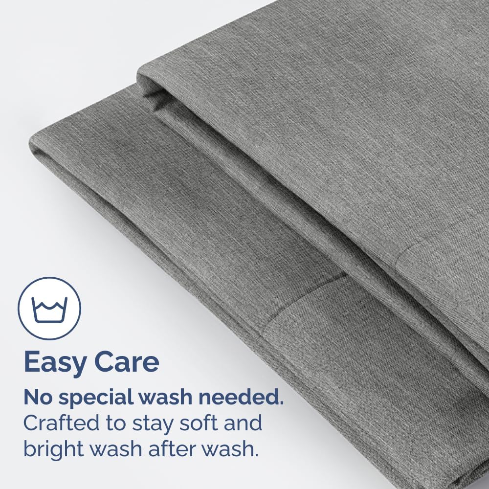 Skiennix Body Pillowcases Set of 4 | Soft & Breathable 20x54 Long Pillow Covers - Fade-Free & Machine Washable - Heathered Grey