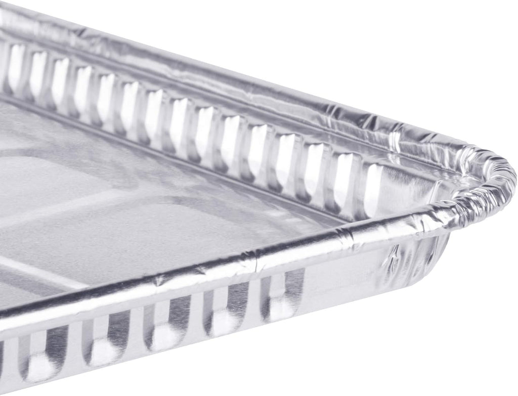Skiennix Disposable Aluminum Foil Baking Sheets - Heavy Duty Nonstick 1/4 Size Cookie Trays | 12.8” x 8.9” (25 Pack)