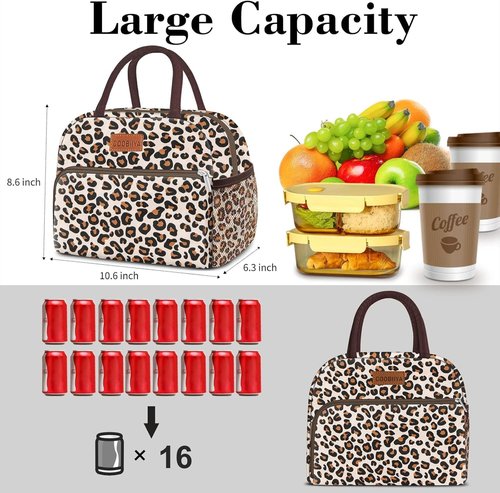Coobiiya Insulated Lunch Box Tote - Leakproof, Reusable Lunch Bag for Work/Travel | Large Capacity