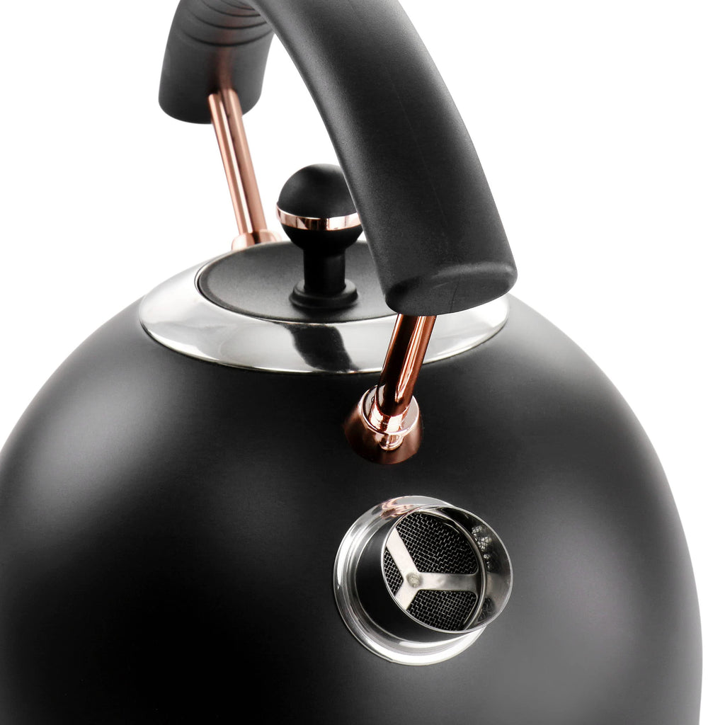 MegaChef 1.8 Quarts Half Circle Electric Tea Kettle in Matte Black