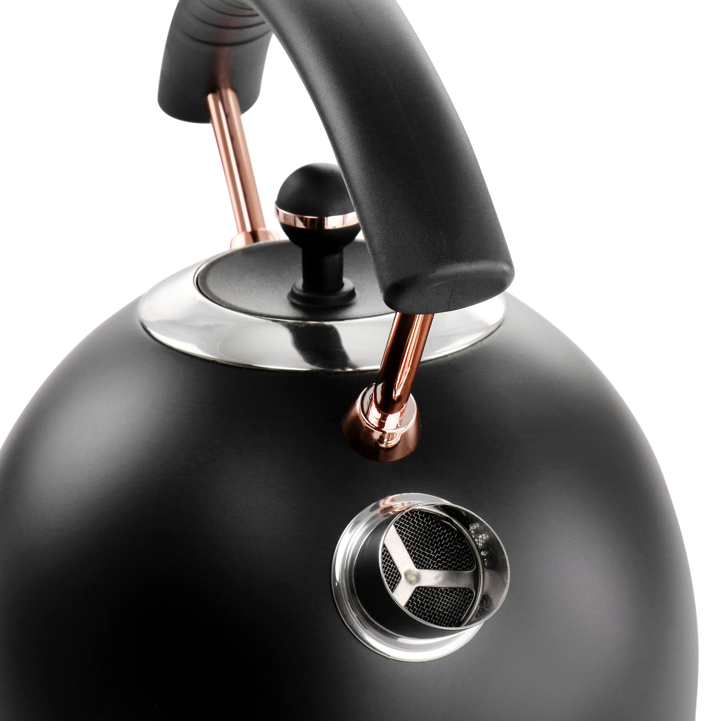 MegaChef 1.8 Quarts Half Circle Electric Tea Kettle in Matte Black