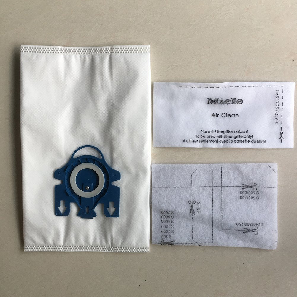 15 Packs Air Clean Dust Bags for Miele Vacuum Bags GN for Miele Classic C1, Complete C3, Complete C2, S6000-S6999 S4000-S4999,S700 3D Efficiency Bags with Protection Filters & AirClean Filter Compares