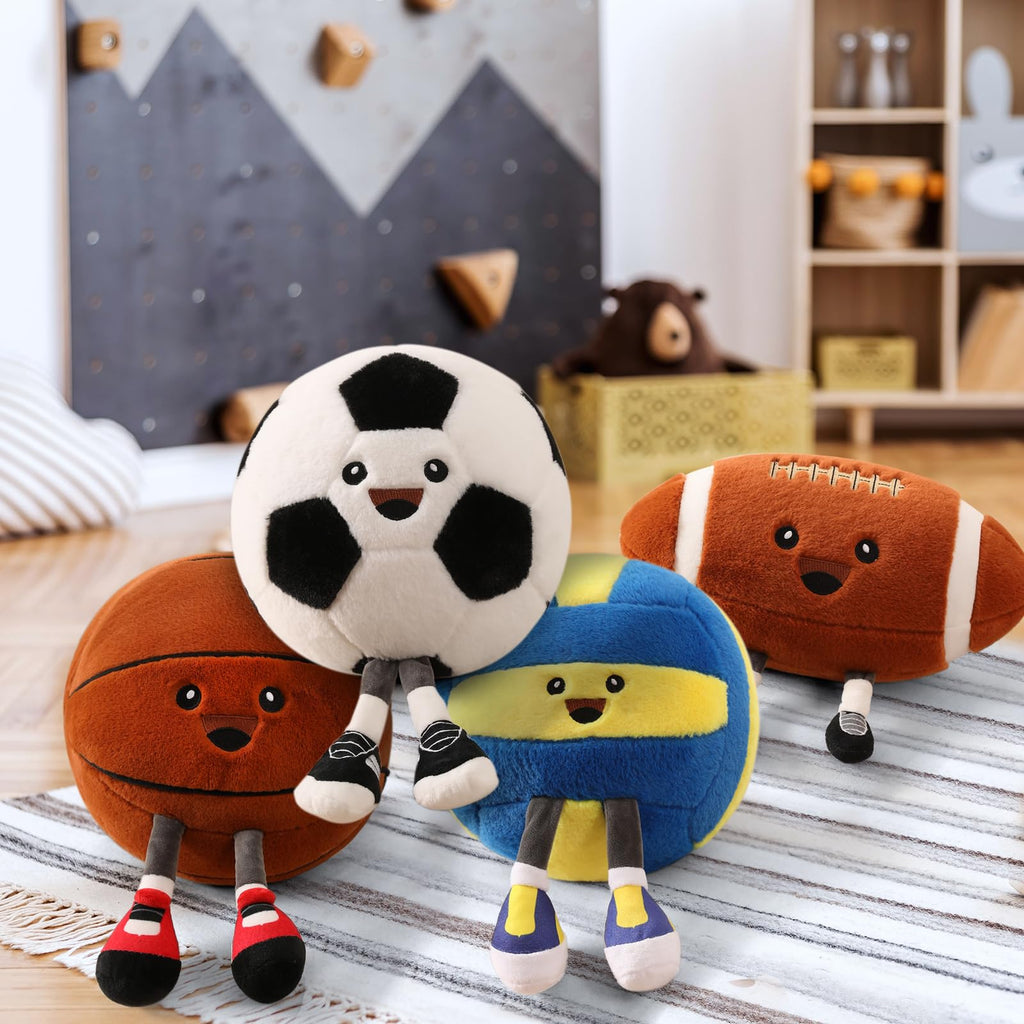 Stepxi Volleyball Plush - Soft Funny Volleyball Stuff Animal Plush Toy, Cute Birthday Plush Toy Gifts for Boys Girls and Sports Enthusiast Room Decor Pillow