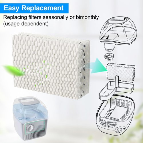 LRWZOV WF813 Humidifier Filter Replacement for Equate EQWF813/EQ-2119-UL, Relion RCM-832/RCM-832N, Procare PCWF813/PCCM-832N Cool Mist Humidifier Wick Filters 4 Pack