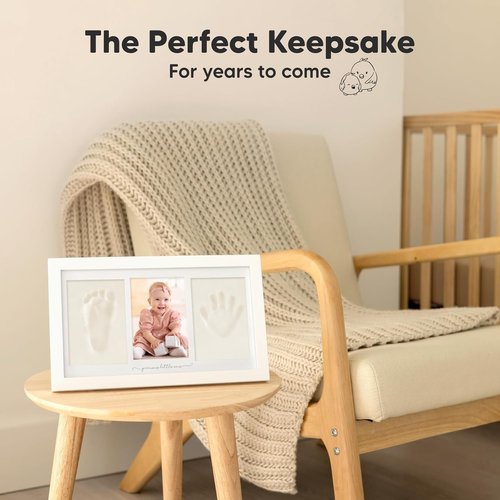 KeaBabies Baby Handprint Kit - Personalized Keepsake Frame for Newborns | Ideal Gift for New Moms (Alpine White)