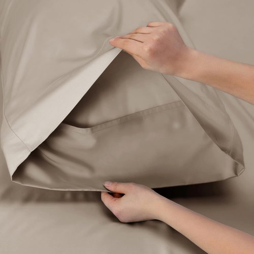 Bedsure Cooling Sheets - Twin XL Bamboo Rayon | Breathable, Soft & Deep Pocket Up to 16" - Simply Taupe