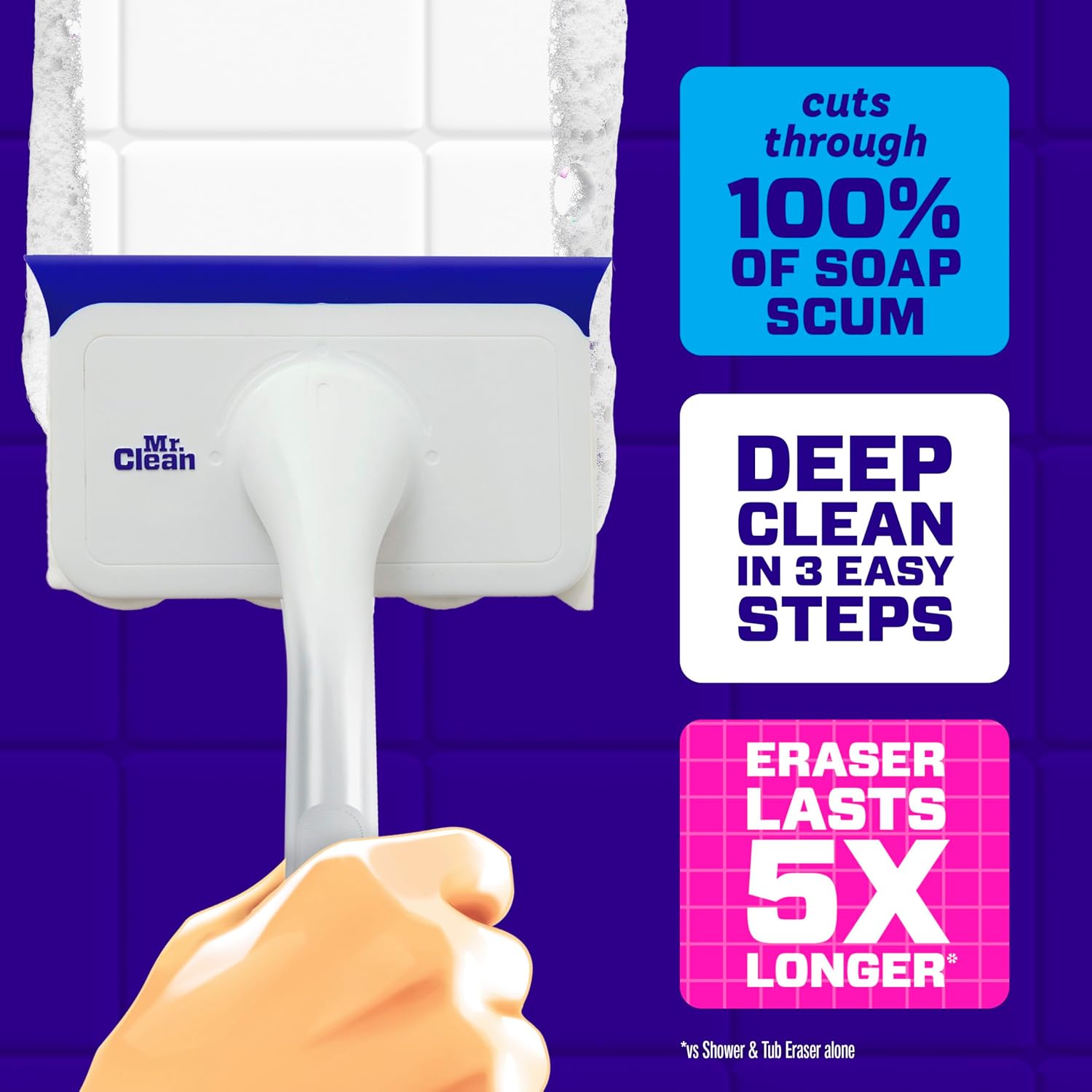 Mr. Clean Magic Eraser - All-in-One Bathroom Cleaner Kit | 1 Scrubber & 2 Foaming Erasers, Lemon Scent