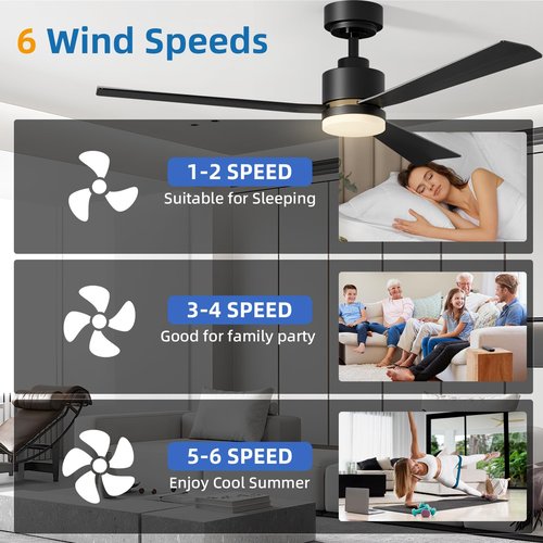 Antarctic Star Ceiling Fans with Light, 52 Inch Low Profile Ceiling Fan with Light and Remote, Flush Mount, Reversible, Low Noise, Black Gold, Dimmable, 1/4/8 Timer, Ceiling Fan for Dorm, Indoor Use