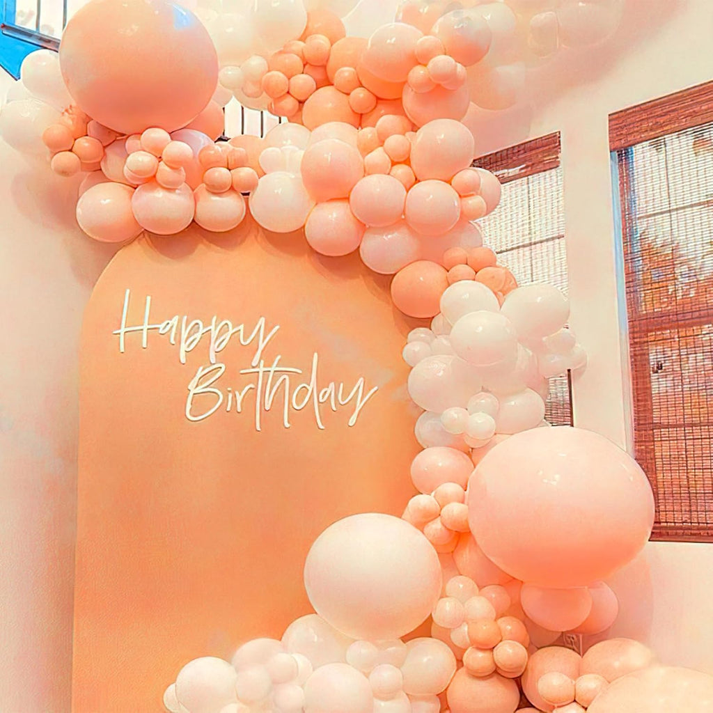 PartyWoo Peach Balloons - 140-Piece Latex Balloon Arch Kit in Light Orange & Blush Pink | Wedding & Baby Shower Decor