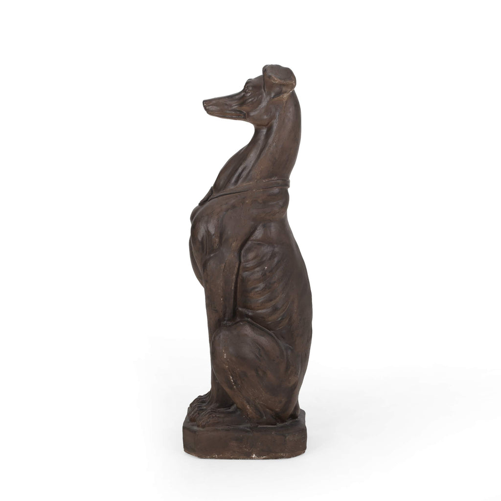Brandbury Greyhound Dog Statue, Dark Brown