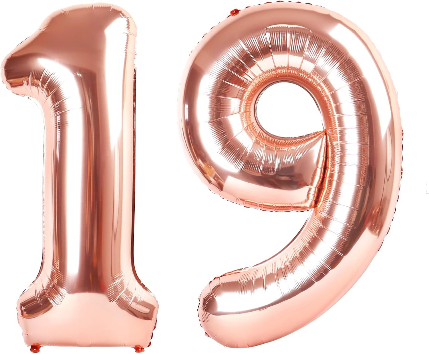 Rose Gold Number 19 Balloon - 40 Inch 19th Birthday Decoration for Men & Women | Elegant Party Supplies